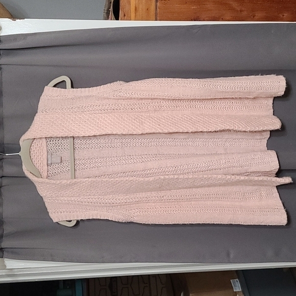 Chico's Crocheted Look Sweater Vest Cardigan Peachy Pink Size Chico's 0/L/12 EUC - Picture 1 of 6